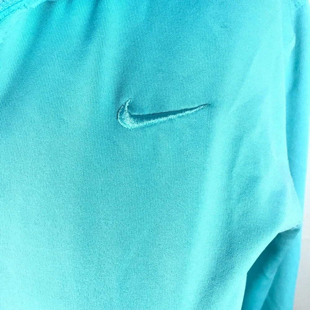 Nike Jacket Womens Sz XS Dri-Fit Light Blue Mock Neck Zip Up Athletic‎ Pockets